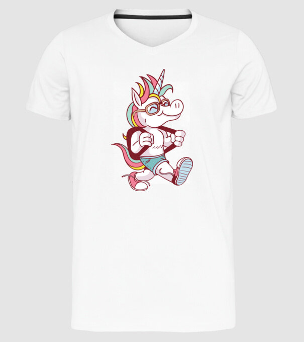 Unicorn școlar model alb pe tricou