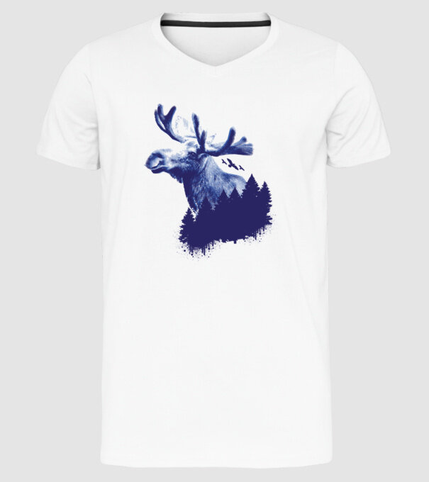 Elan model alb pe tricou
