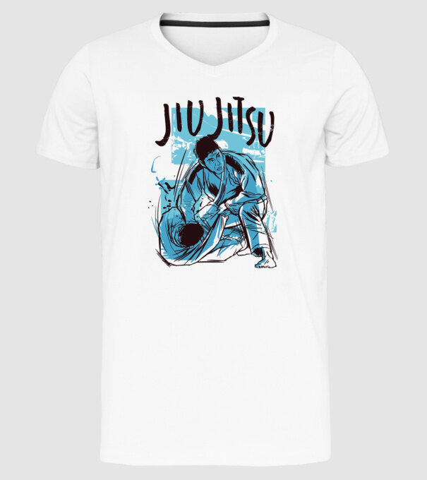 Jiu Jitsu model alb pe tricou