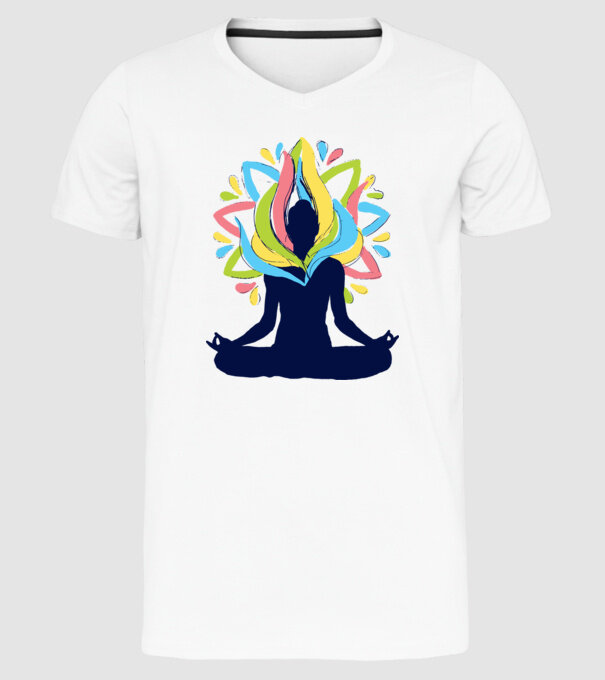 Energii Yoga Meditație model alb pe tricou