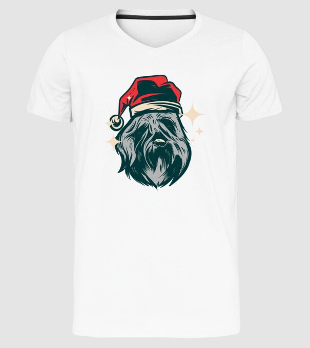 Câine de Crăciun model alb pe tricou