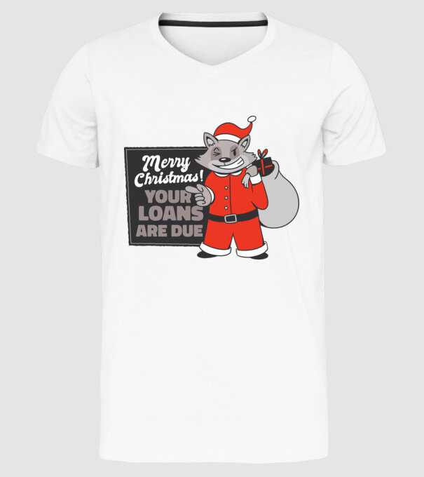 Raton de Crăciun model alb pe tricou