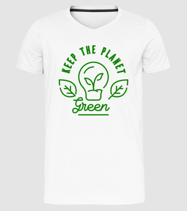 Keep The Planet Green - Ziua Pământului model alb pe tricou