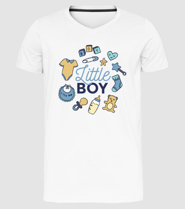 Băiețel model alb pe tricou