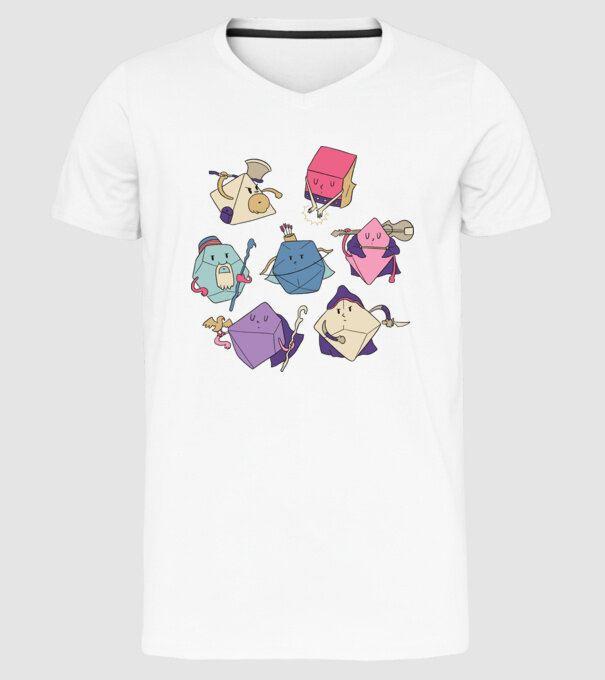 Caractere Cub model alb pe tricou