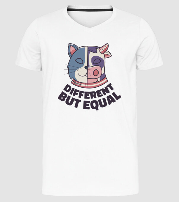 Diferit, dar egal model alb pe tricou