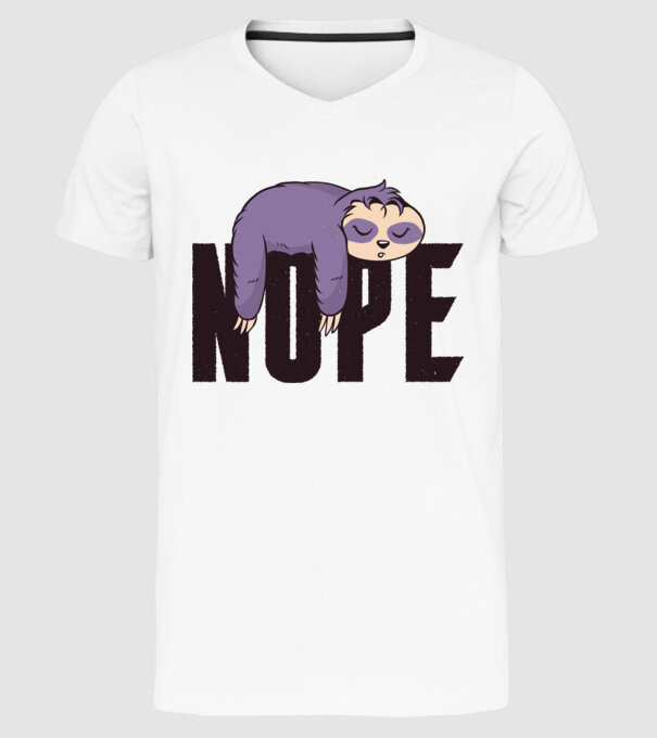 Leneș Nope model alb pe tricou