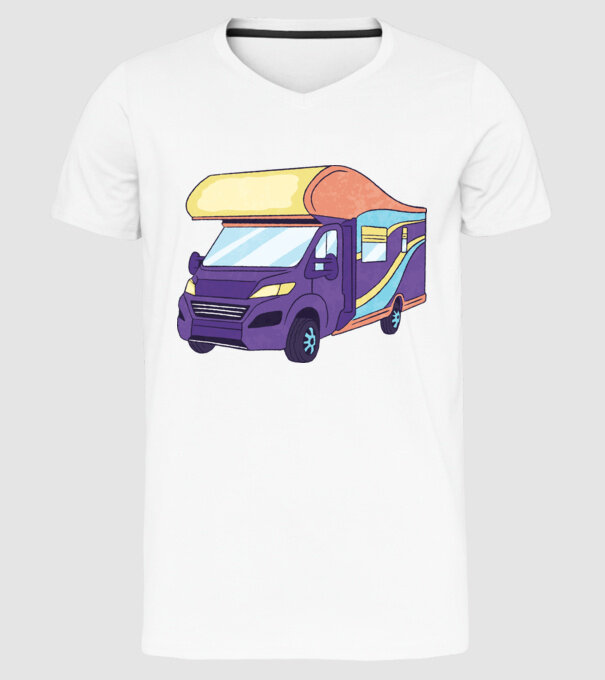 Autorulotă model alb pe tricou