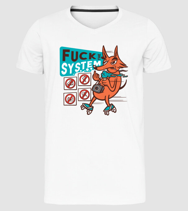 Câine Rebel model alb pe tricou