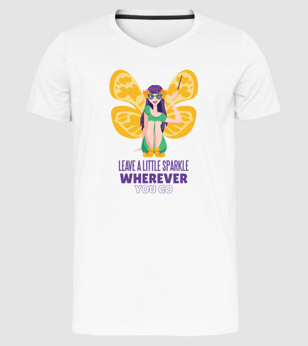 Leave a little sparkle wherever you go model alb pe tricou