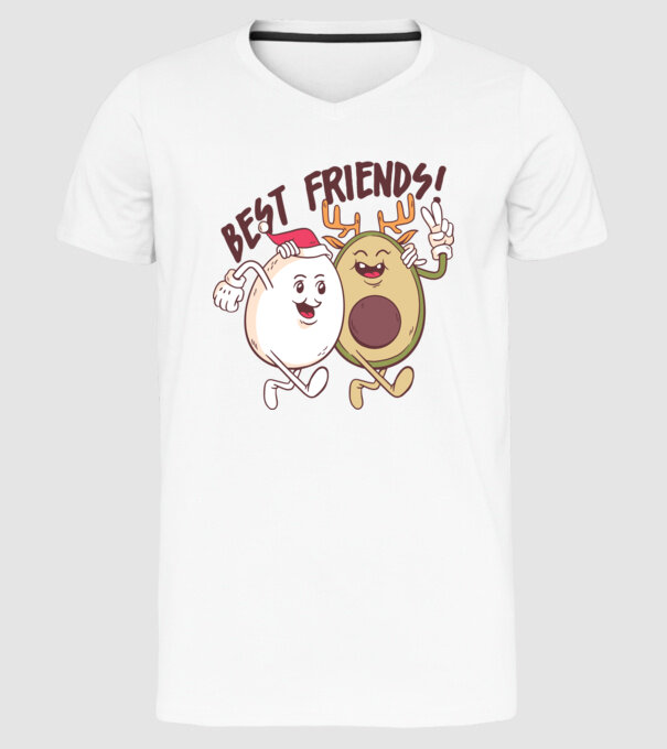 Cei mai buni prieteni vegan model alb pe tricou