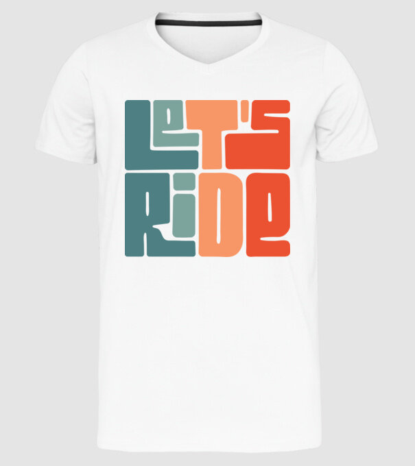 'Let''s Ride - Snowboard' model alb pe tricou