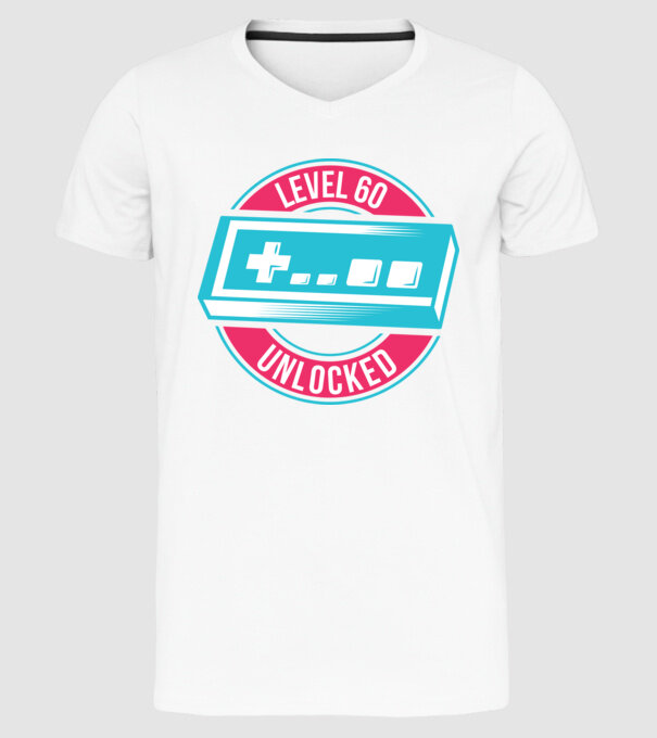Level 60 Unlocked 60th Birthday model alb pe tricou
