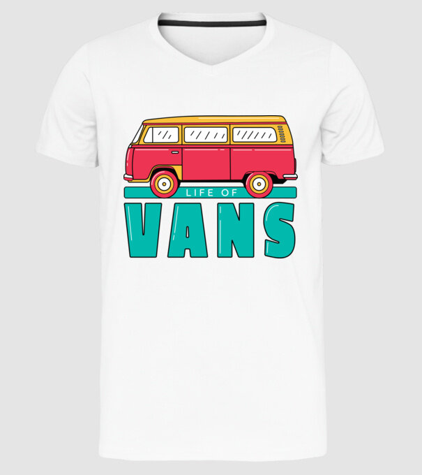 Life of Vans model alb pe tricou