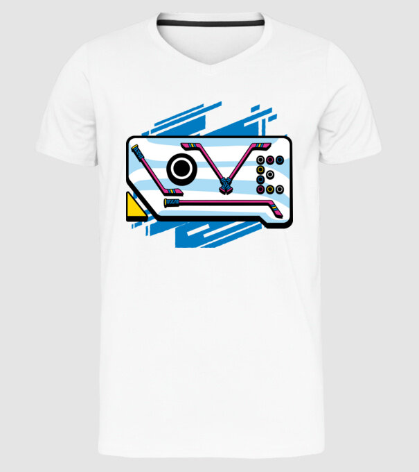 Love Hockey model alb pe tricou