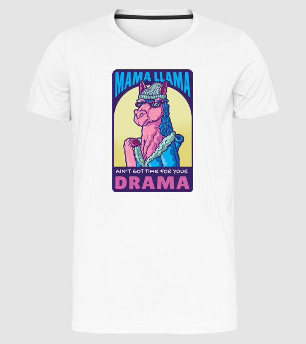 Mama Lama model alb pe tricou