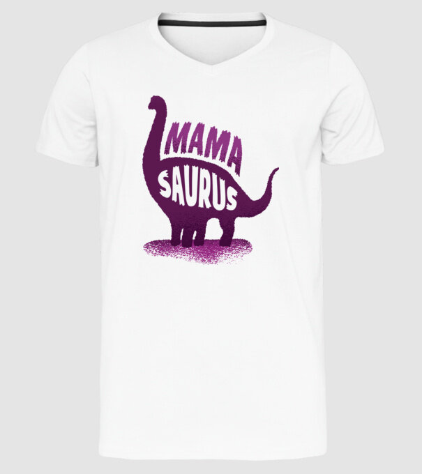 Mamasaurus model alb pe tricou