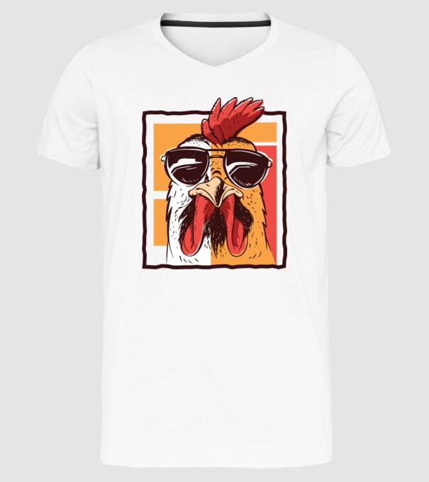 Pui cool model alb pe tricou
