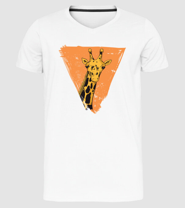 Girafă cool model alb pe tricou