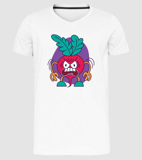 Ridichi supărat model alb pe tricou