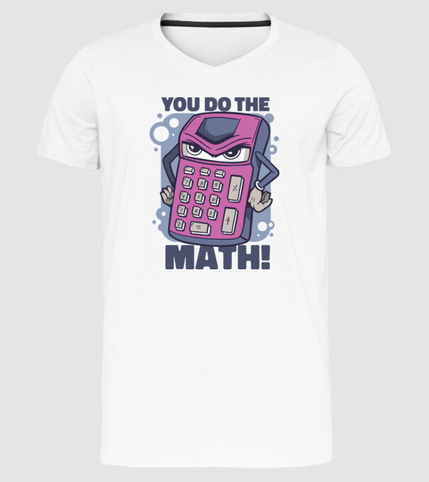 Calculator Furios model alb pe tricou