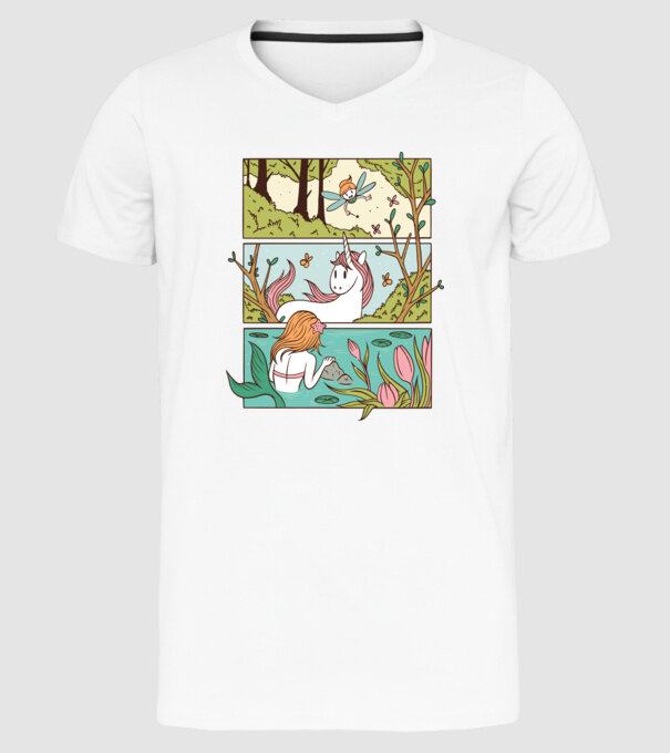 Lumea poveștilor model alb pe tricou