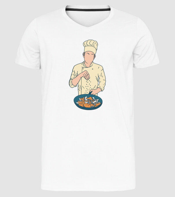 Maestru Bucătar model alb pe tricou