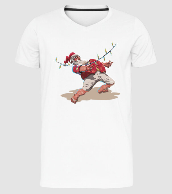 Limbo Moș Crăciun model alb pe tricou