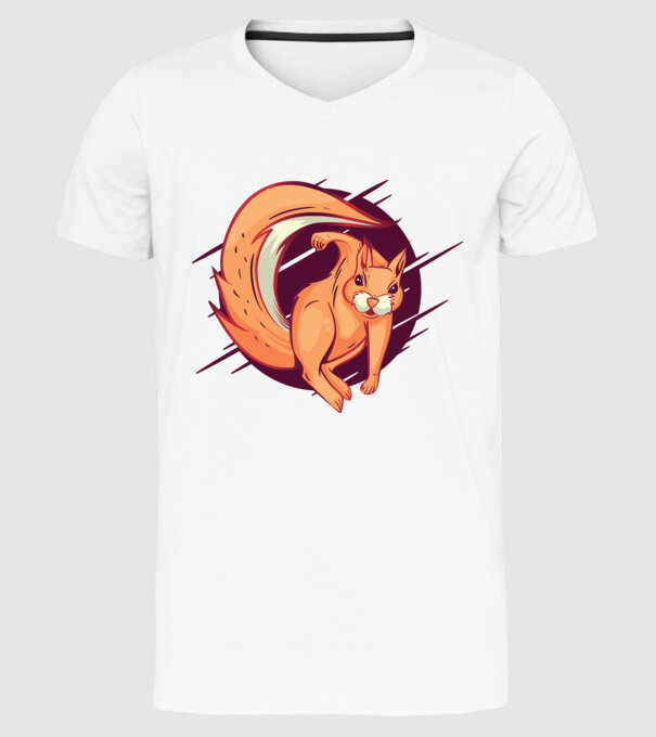 Supererou veveriță model alb pe tricou