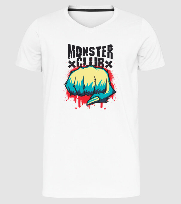 Monster Club model alb pe tricou