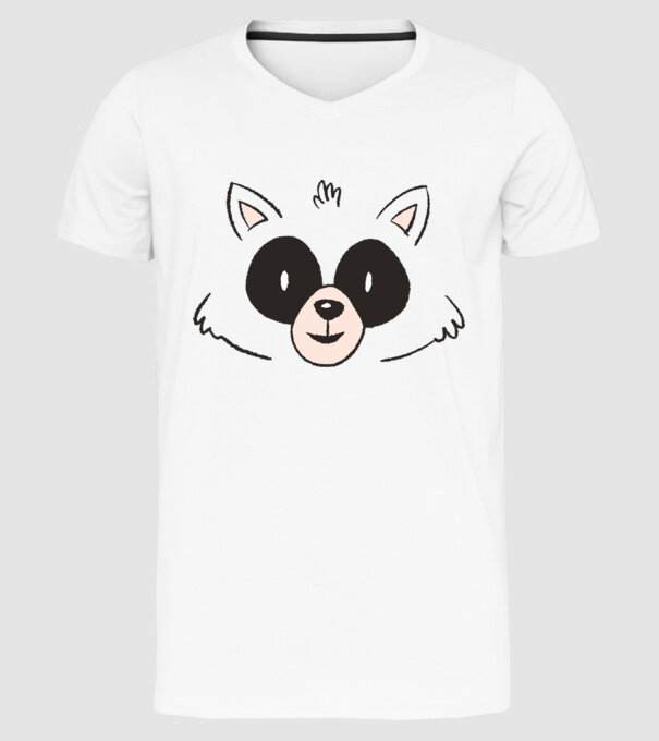 Cap Raton model alb pe tricou