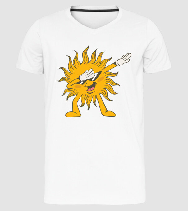 Soare DAB model alb pe tricou