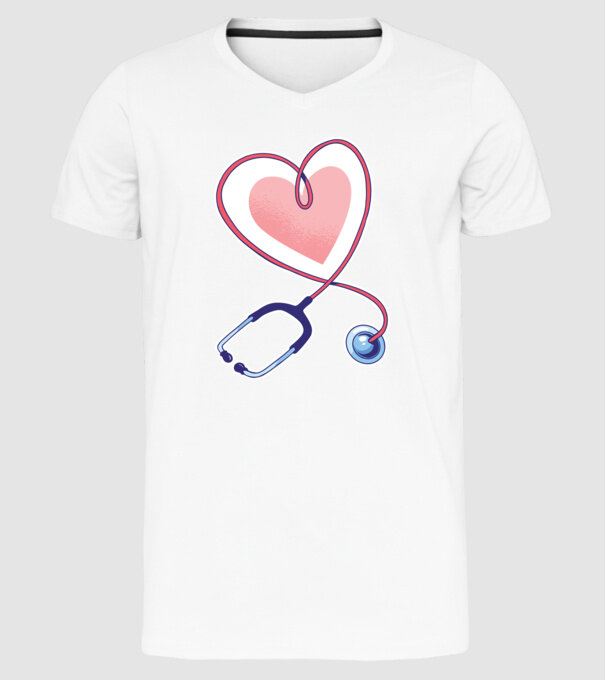 Soră Asistentă Stetoscop model alb pe tricou