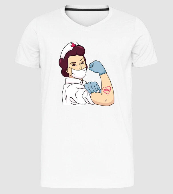 Soră Asistentă model alb pe tricou