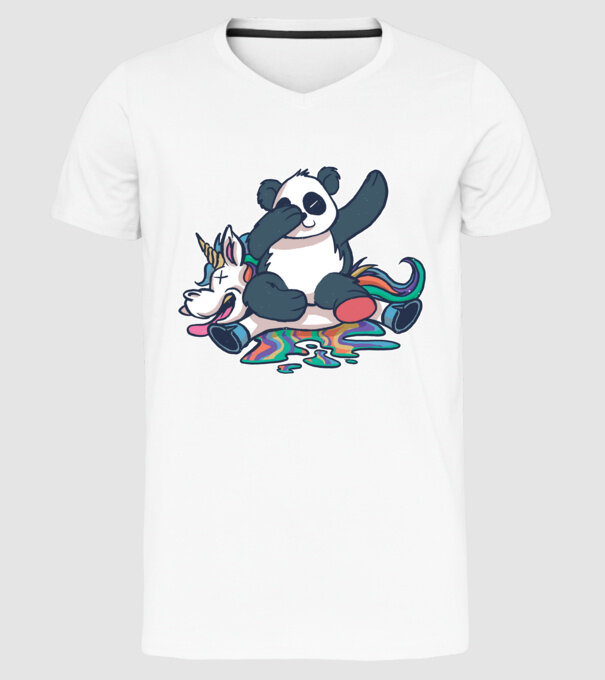 Panda DAB Unicorn model alb pe tricou