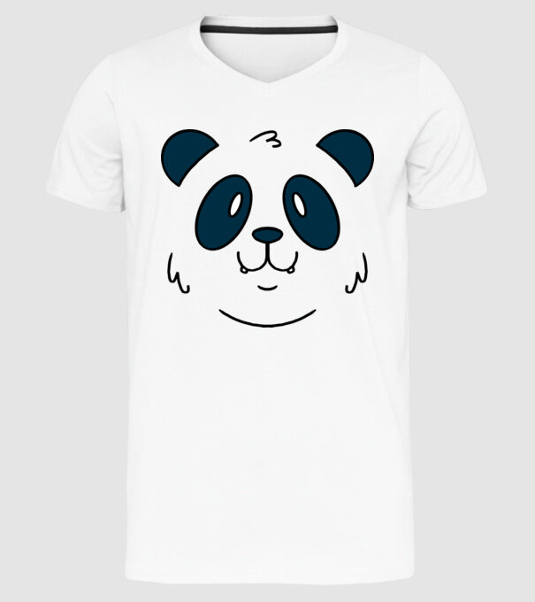 Cap de panda model alb pe tricou