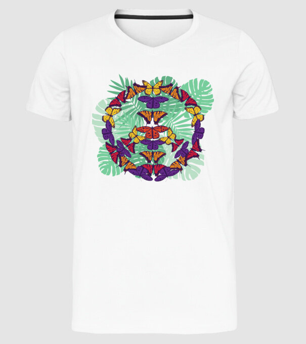 Peace tricou cu fluturi model alb pe tricou
