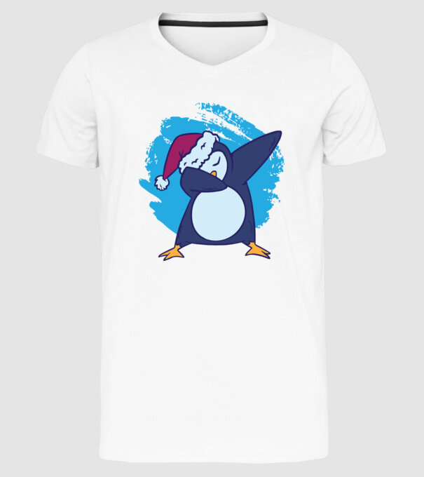 Pinguin DAB model alb pe tricou