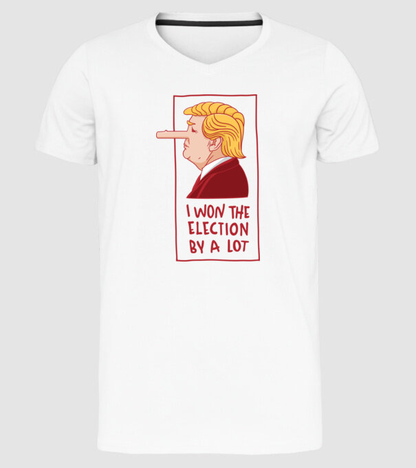 Pinocchio Trump model alb pe tricou
