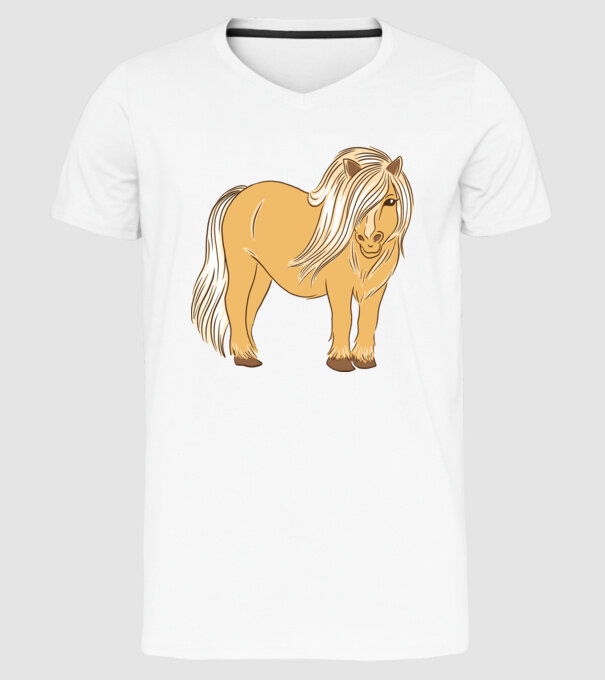 Ponei model alb pe tricou