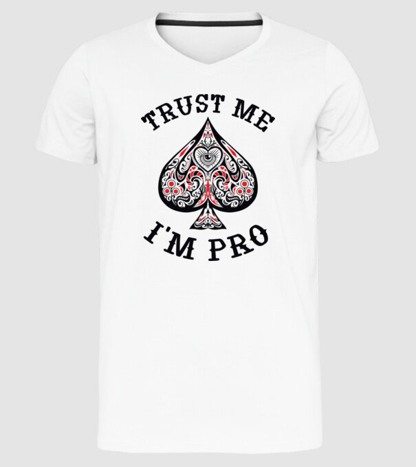 Jucător profesionist de poker model alb pe tricou