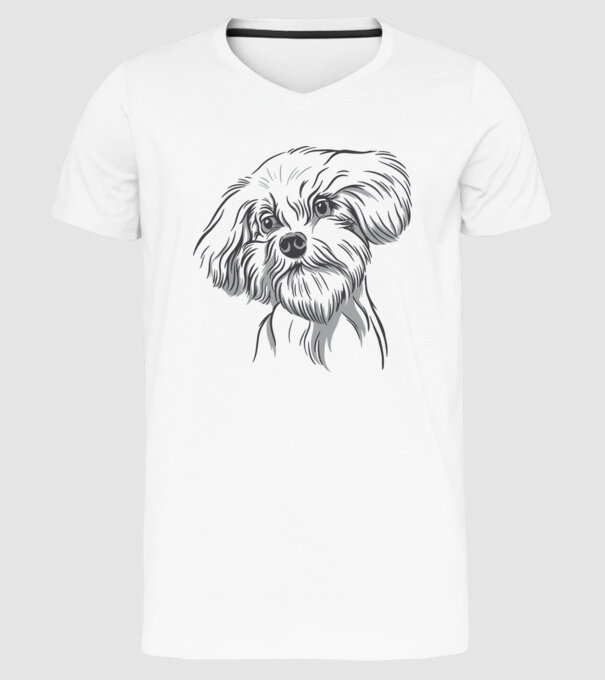 Câine Pudel model alb pe tricou
