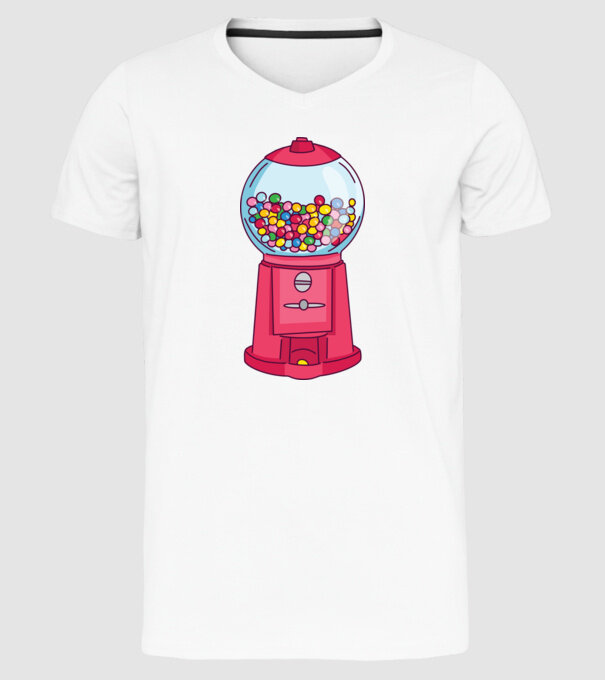 Automat Gumă de mestecat model alb pe tricou