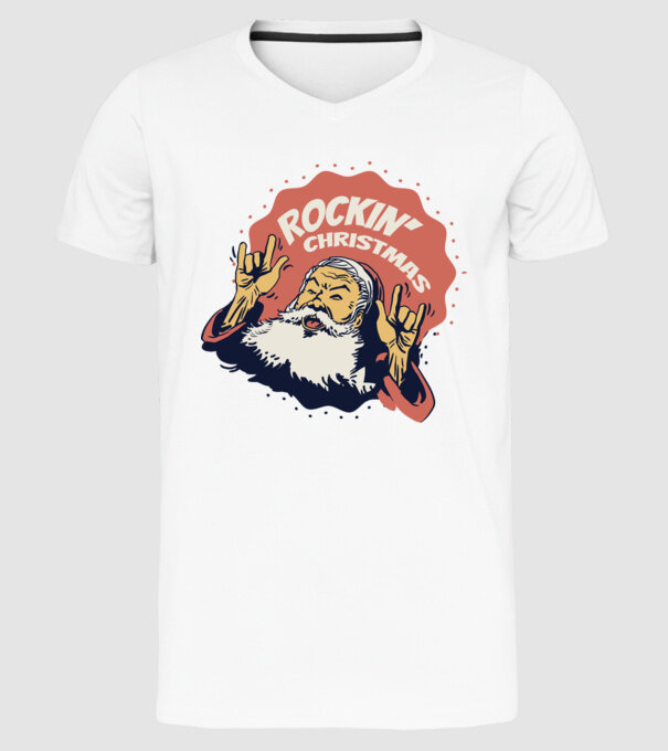 'Rockin'' Christmas Crăciun' model alb pe tricou