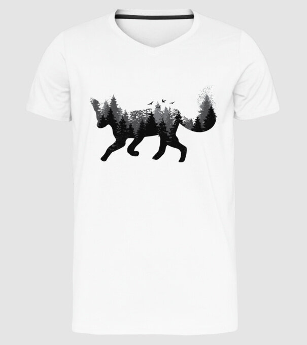 Vulpe pădure Natură model alb pe tricou