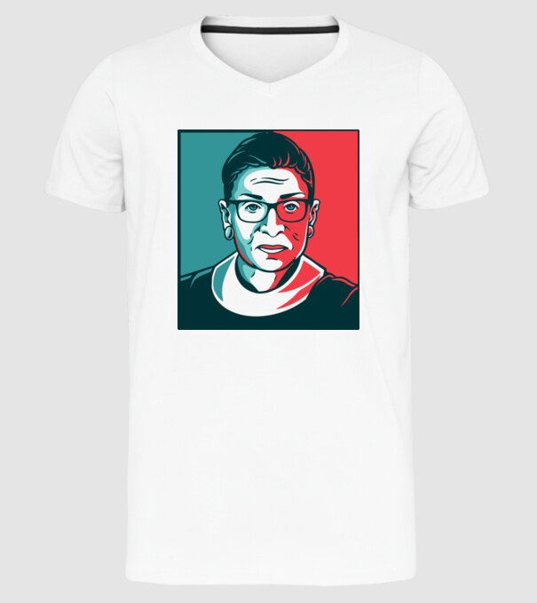Ruth Bader Ginsburg model alb pe tricou