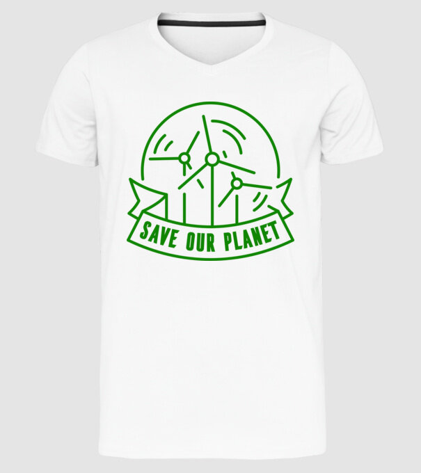 Save Our Planet - Ziua Pământului model alb pe tricou