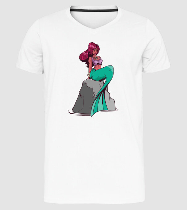 Sirenă model alb pe tricou