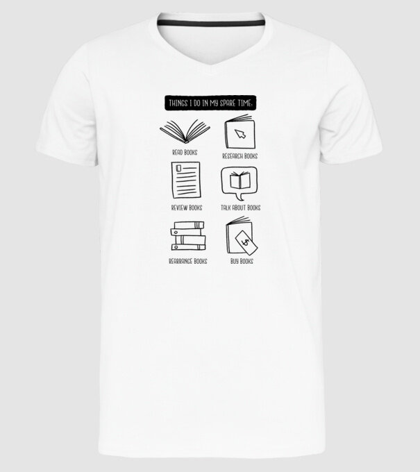 Program de timp liber - Citit model alb pe tricou