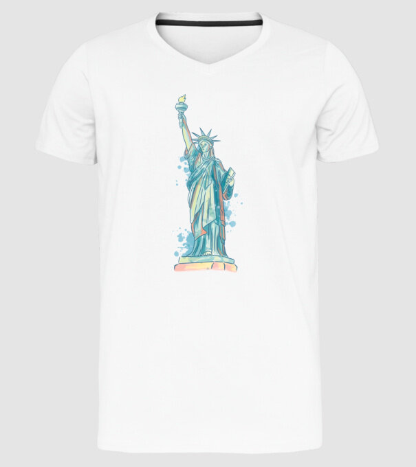 Statuia Libertății model alb pe tricou